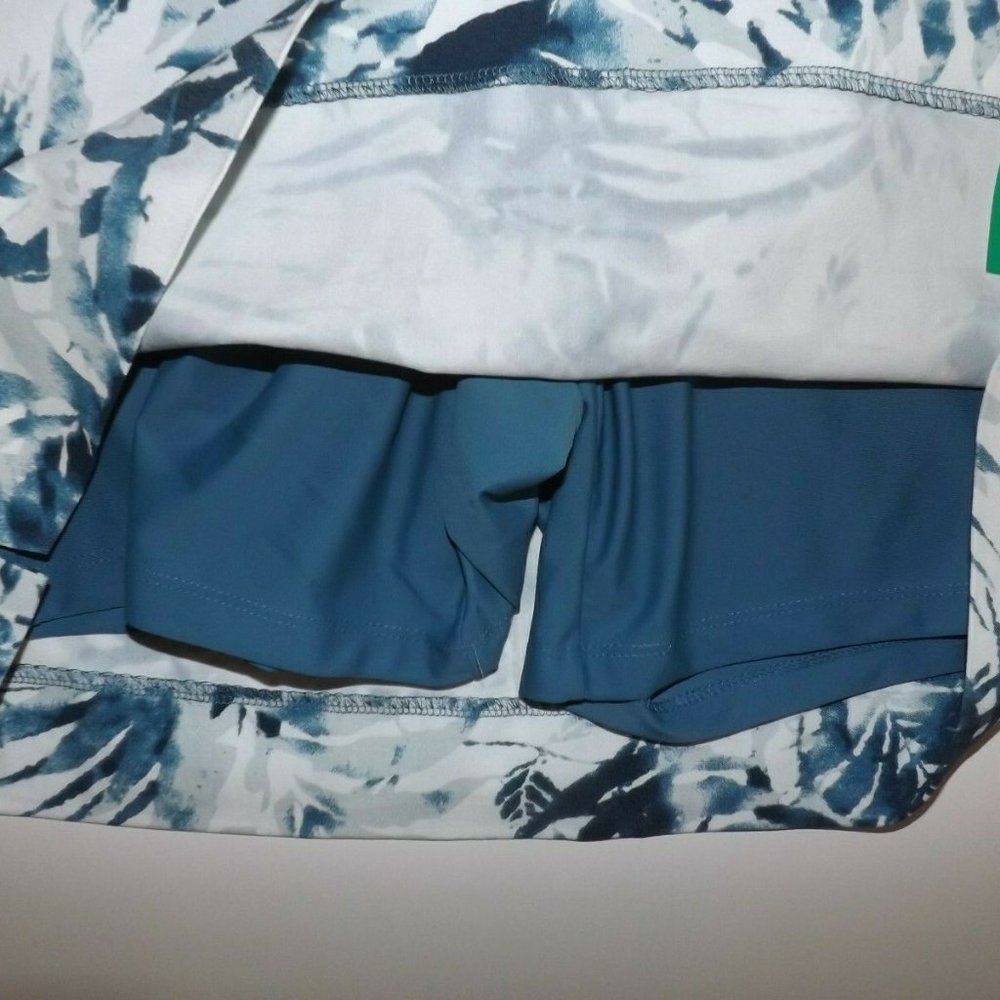 SC & CO BLUE Floral Skirt Skort 360 Tummy  Control - Picture 5 of 6